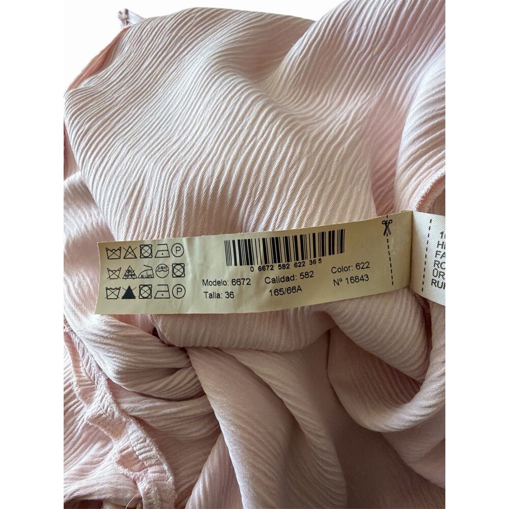 Massimo Dutti Blush Pink Jumpsuit Sleeveless V-Neck Wide Leg US 4 EU 36 - Picture 12 of 13